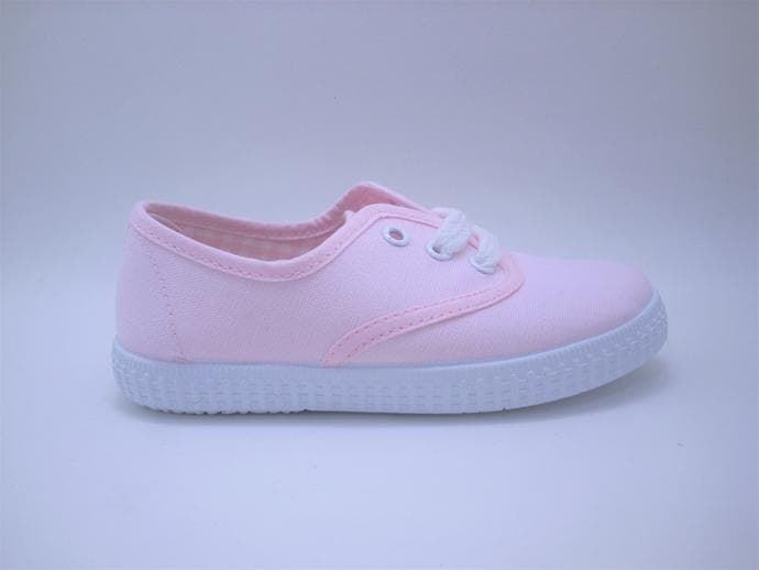 Batilas Zapatillas niños Lona Rosa cordón - Imagen 1