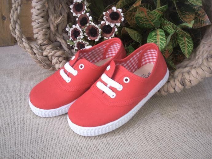 Batilas Children's shoes Canvas Red lace - Image 3