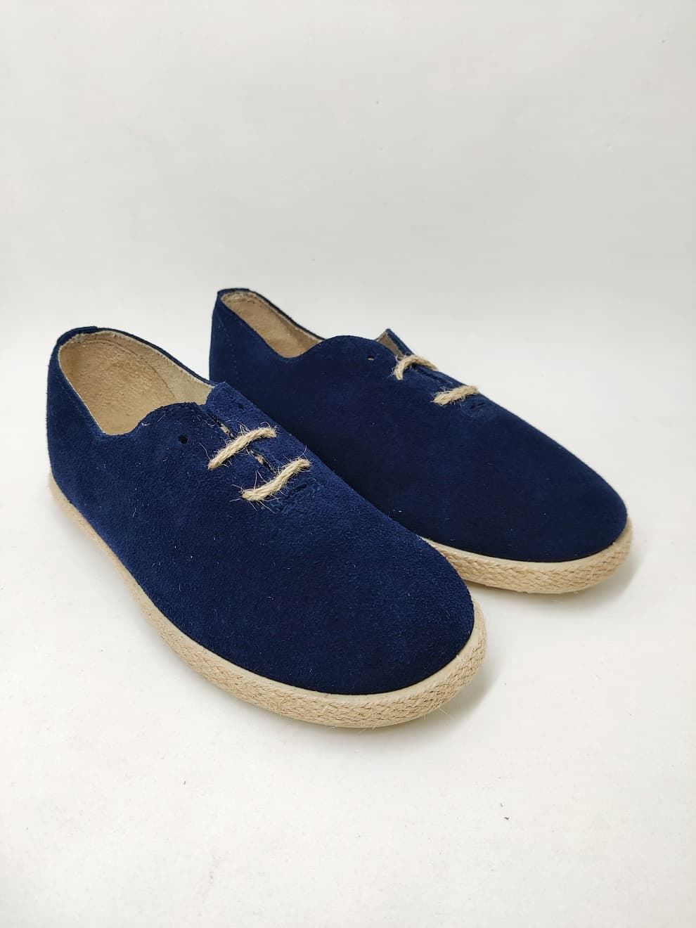 Batilas Navy Blue Suede Children's Jute Style Shoe - Image 1