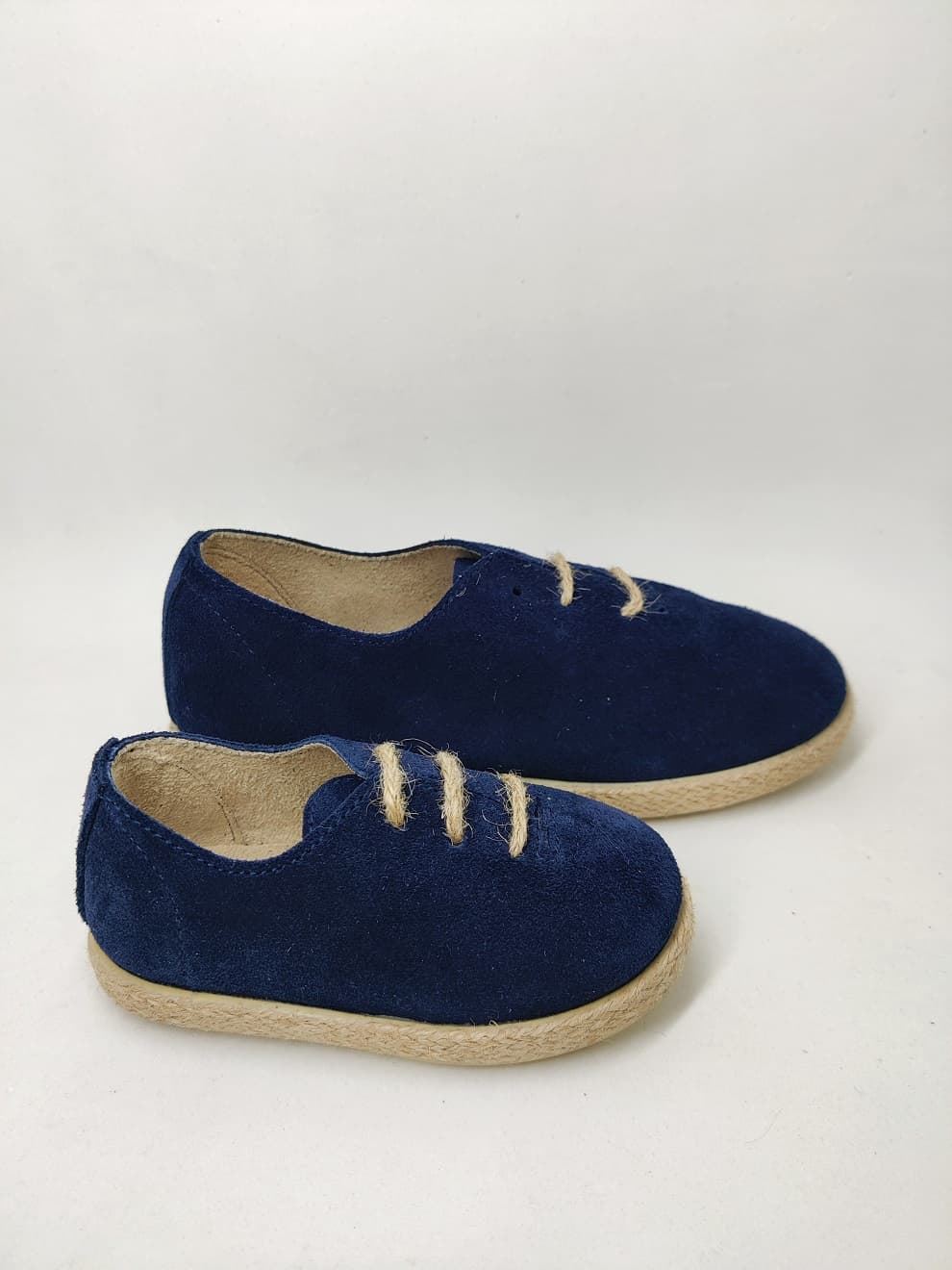 Batilas Navy Blue Suede Children's Jute Style Shoe - Image 4
