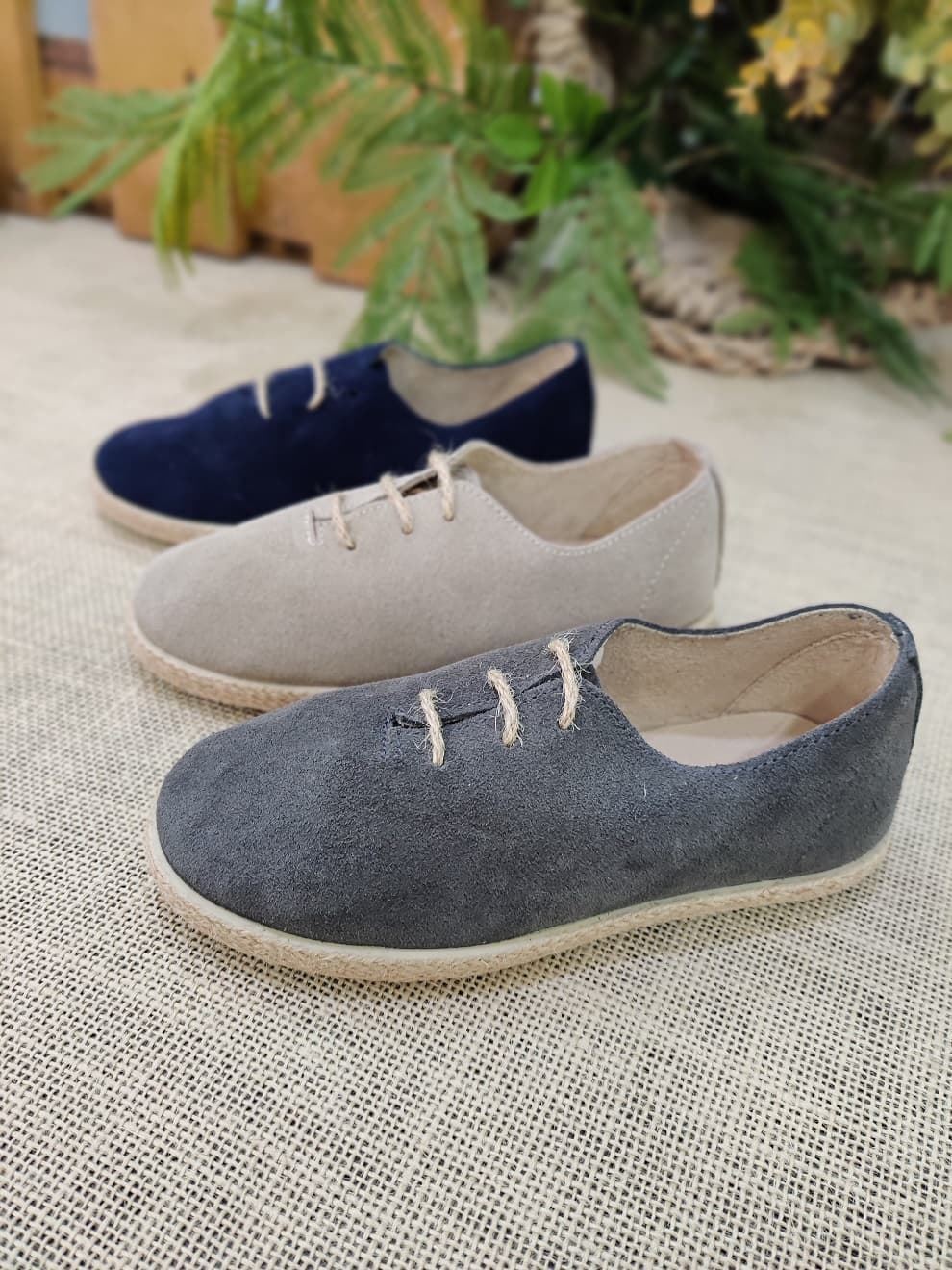 Batilas Navy Blue Suede Children's Jute Style Shoe - Image 6