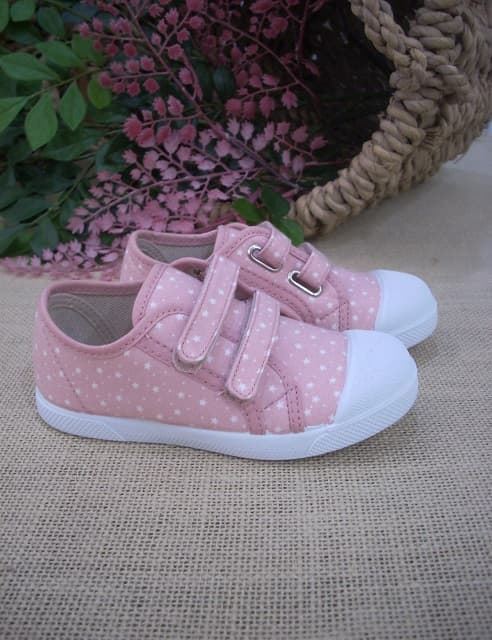 Batilas Pink Stars Canvas Shoes with Toe Cap - Image 4