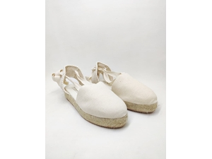 Beige wedge espadrilles with ribbons for girls and women - Image 2