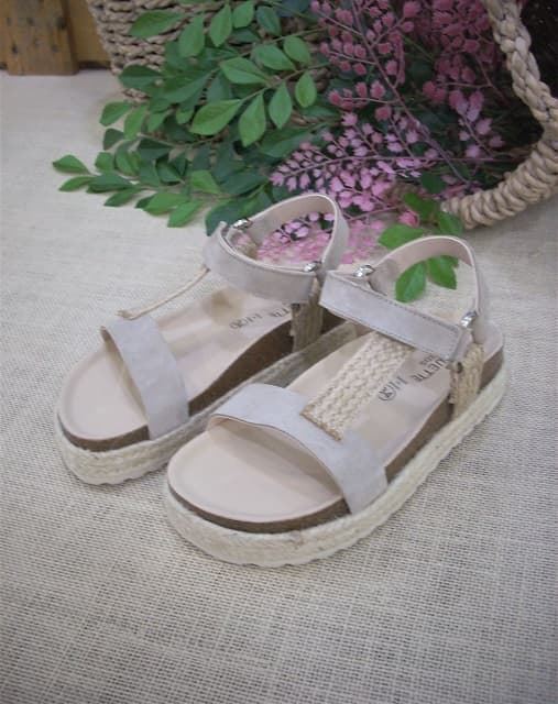 Bio sandal for girl Taupe leather - Image 1