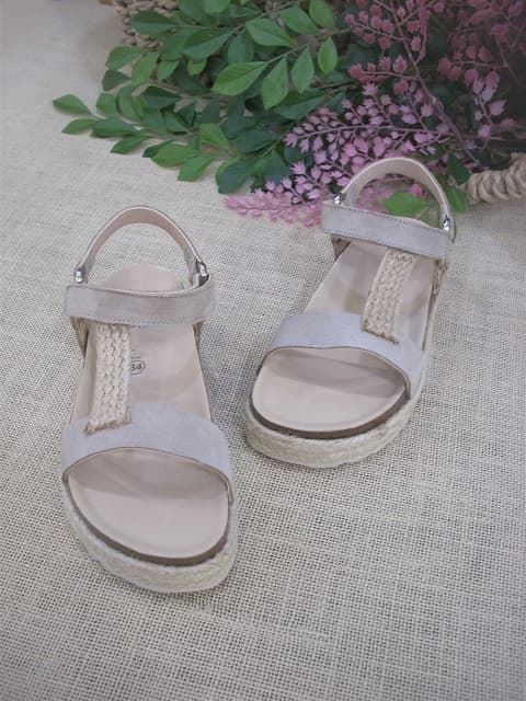 Bio sandal for girl Taupe leather - Image 3