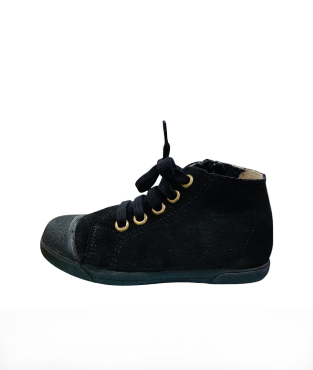 Black kids ankle boots with rubber toe cap - Image 1