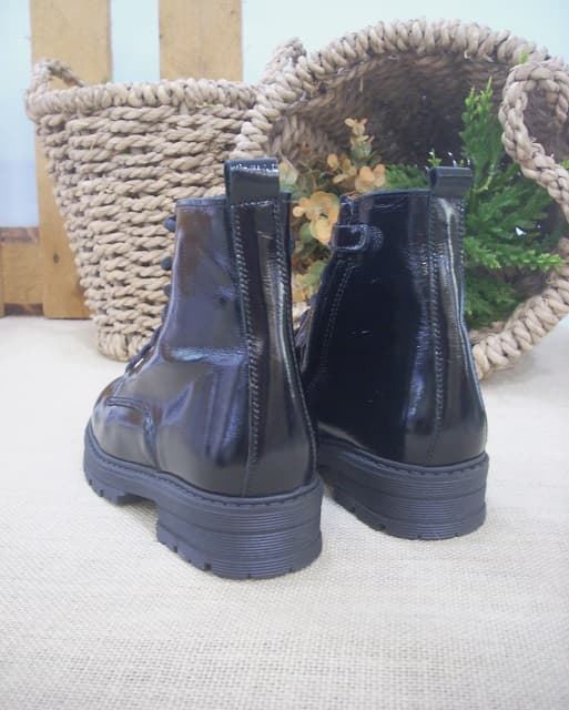 Black Patent Leather Biker Boot for girls - Image 3