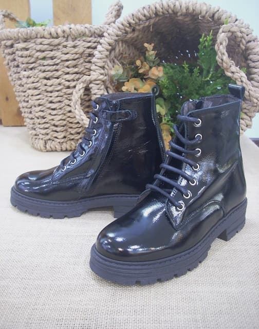 Black Patent Leather Biker Boot for girls - Image 4