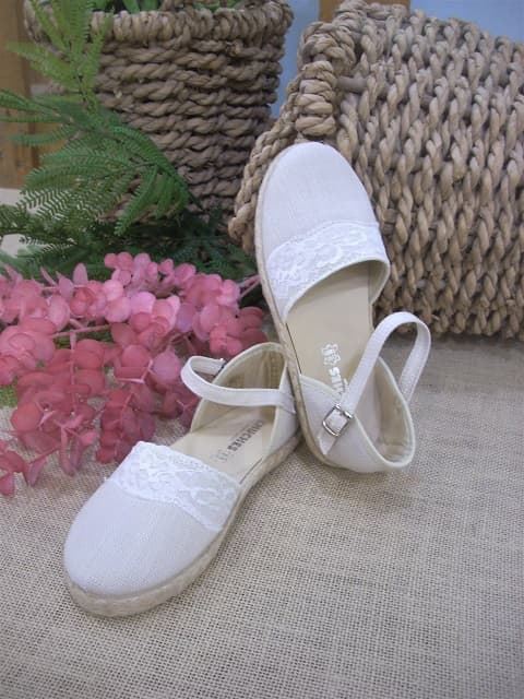 Chuches Espadrilles for girls in Ice Linen - Image 2
