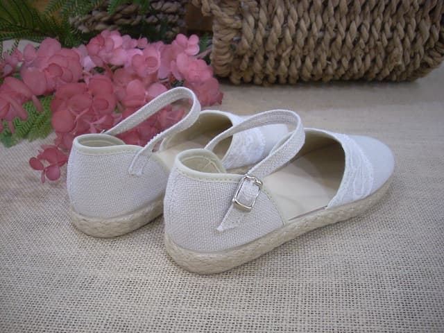 Chuches Espadrilles for girls in Ice Linen - Image 3