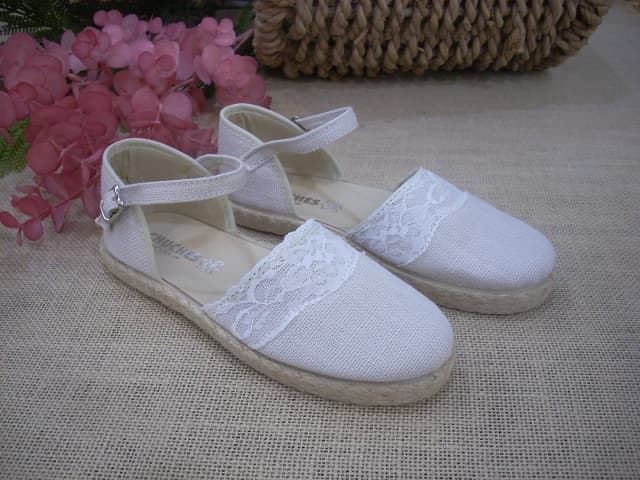 Chuches Espadrilles for girls in Ice Linen - Image 4