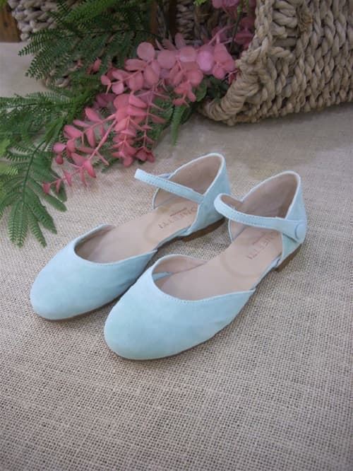 Confetti Girl Ballerina Suede Green Water - Image 1