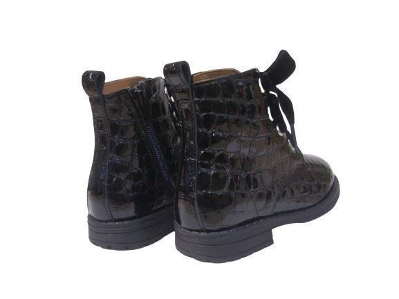 Confetti Girl's Boot Patent Leather Croco Black - Image 4