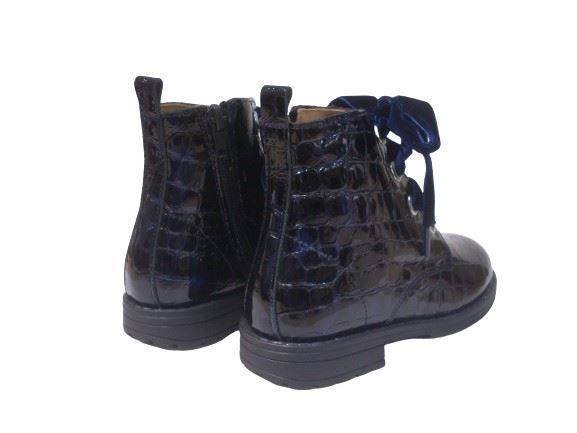 Confetti Girl's Boot Patent Leather Croco Navy Blue - Image 4