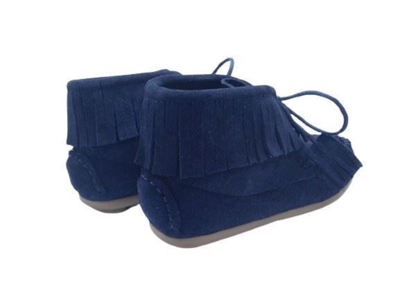 Confetti Navy Blue Fringed Ankle Boot - Image 4