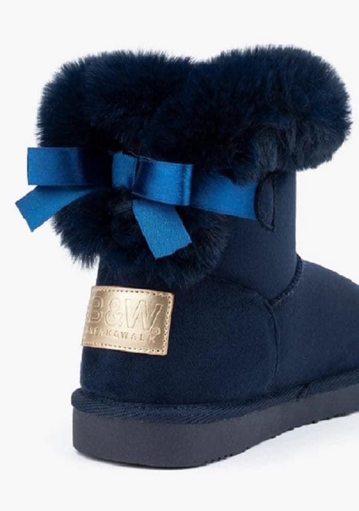 Conguitos Australian Boots with Navy Blue Bow - Image 1
