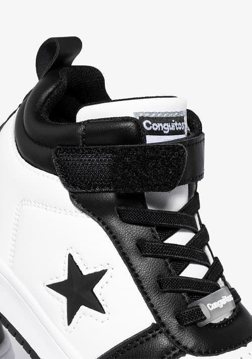 Conguitos Unisex High-top Sneakers with Lights Black-White Star - Image 4