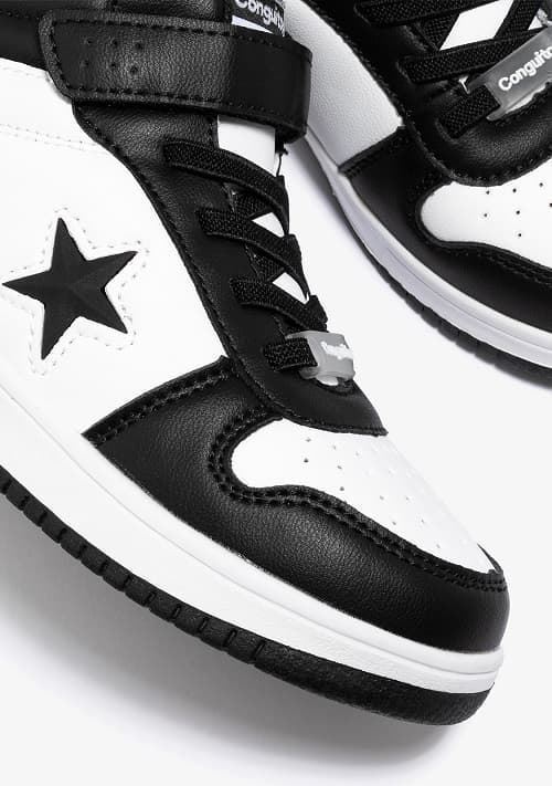 Conguitos Unisex High-top Sneakers with Lights Black-White Star - Image 5