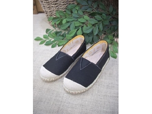 DiverKids Black Linen Camping Espadrille - Image 1