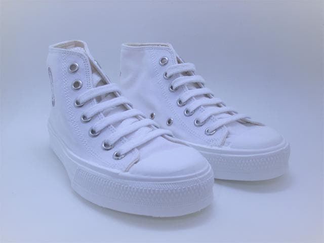 Eli Canvas High Top Sneakers White - Image 3
