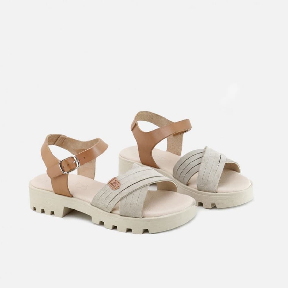 Eli Combined Leather and Stone Sandals Papanatas - Image 2