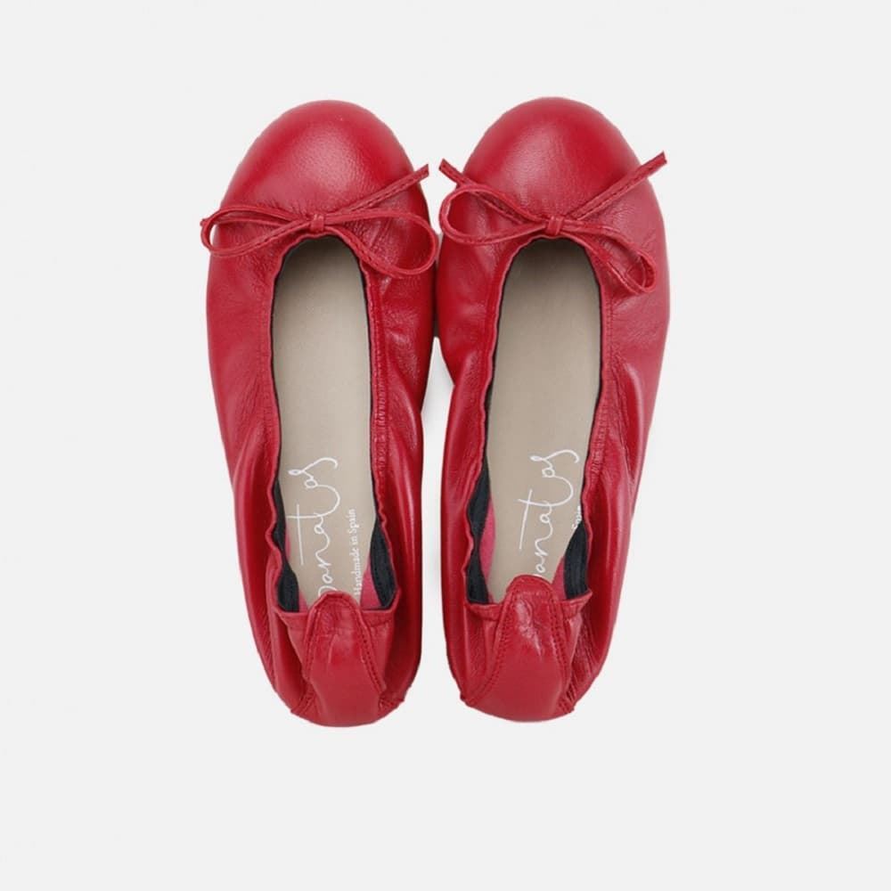 Eli Red Papanatas leather ballerinas for girls and women - Image 1