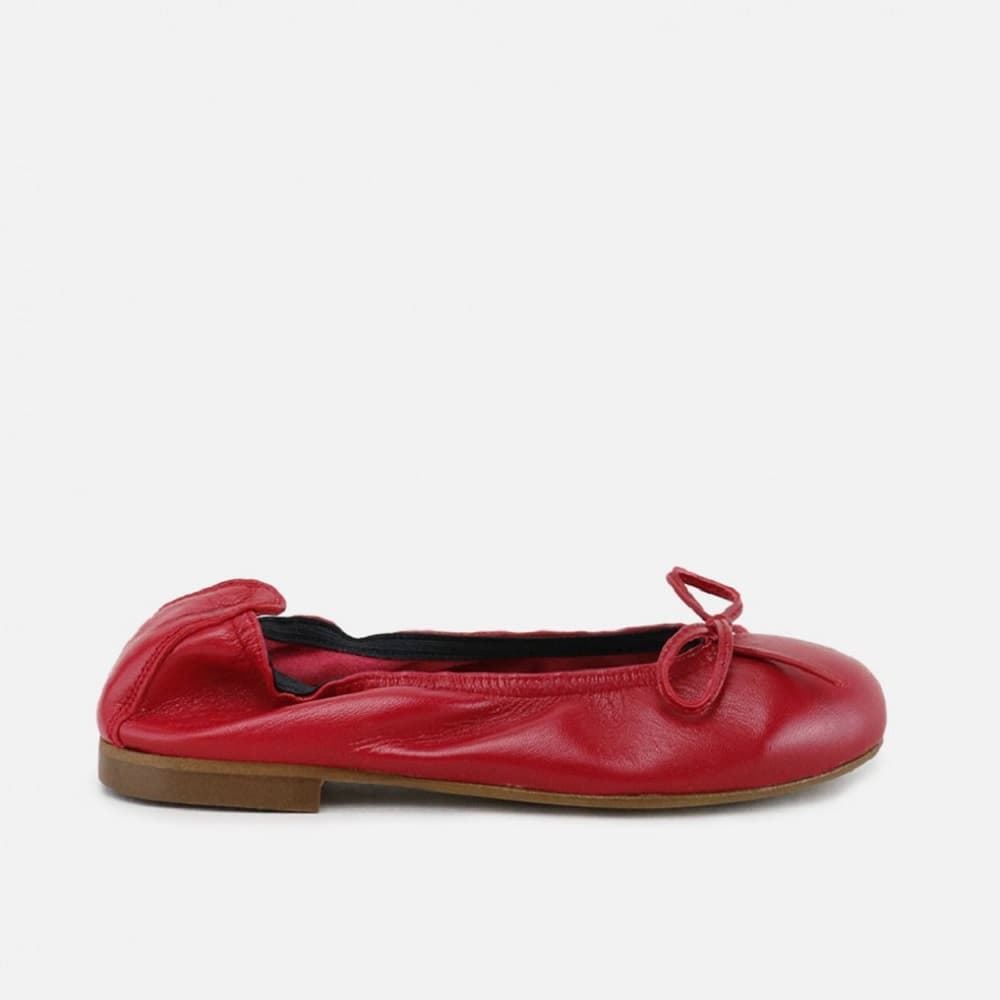 Eli Red Papanatas leather ballerinas for girls and women - Image 4