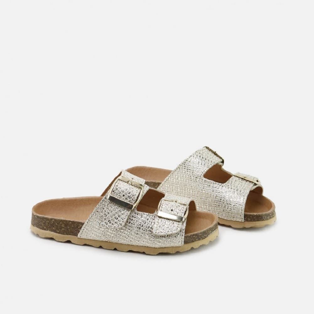 Eli Sandals Bio Buckles Casiopea Champagne girls and women - Image 3