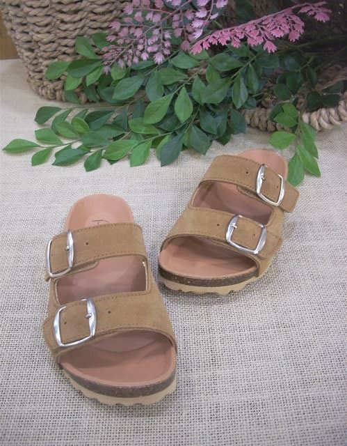 Eli Sandals Bio Velor Leather Buckles for girls and women - Image 3