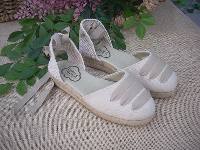 Espadrille with Ribbons for girl Beige-Taupe - Image 4
