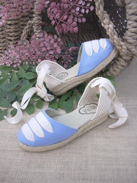 Espadrille with Ribbons for girl Blue Stewardess - Image 2