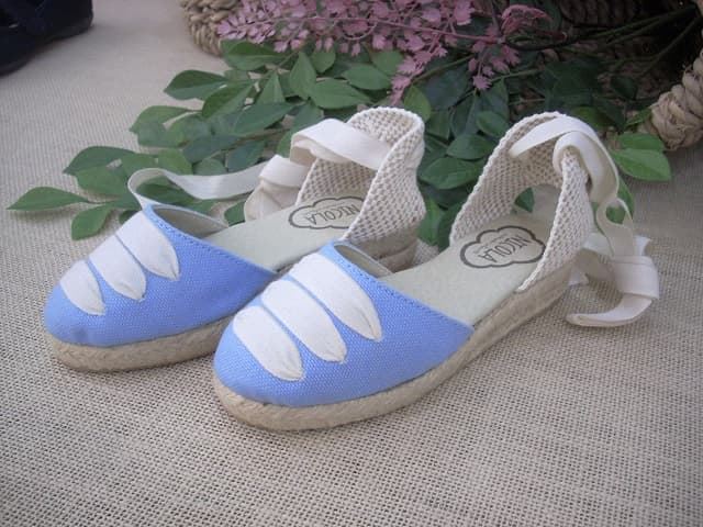 Espadrille with Ribbons for girl Blue Stewardess - Image 3