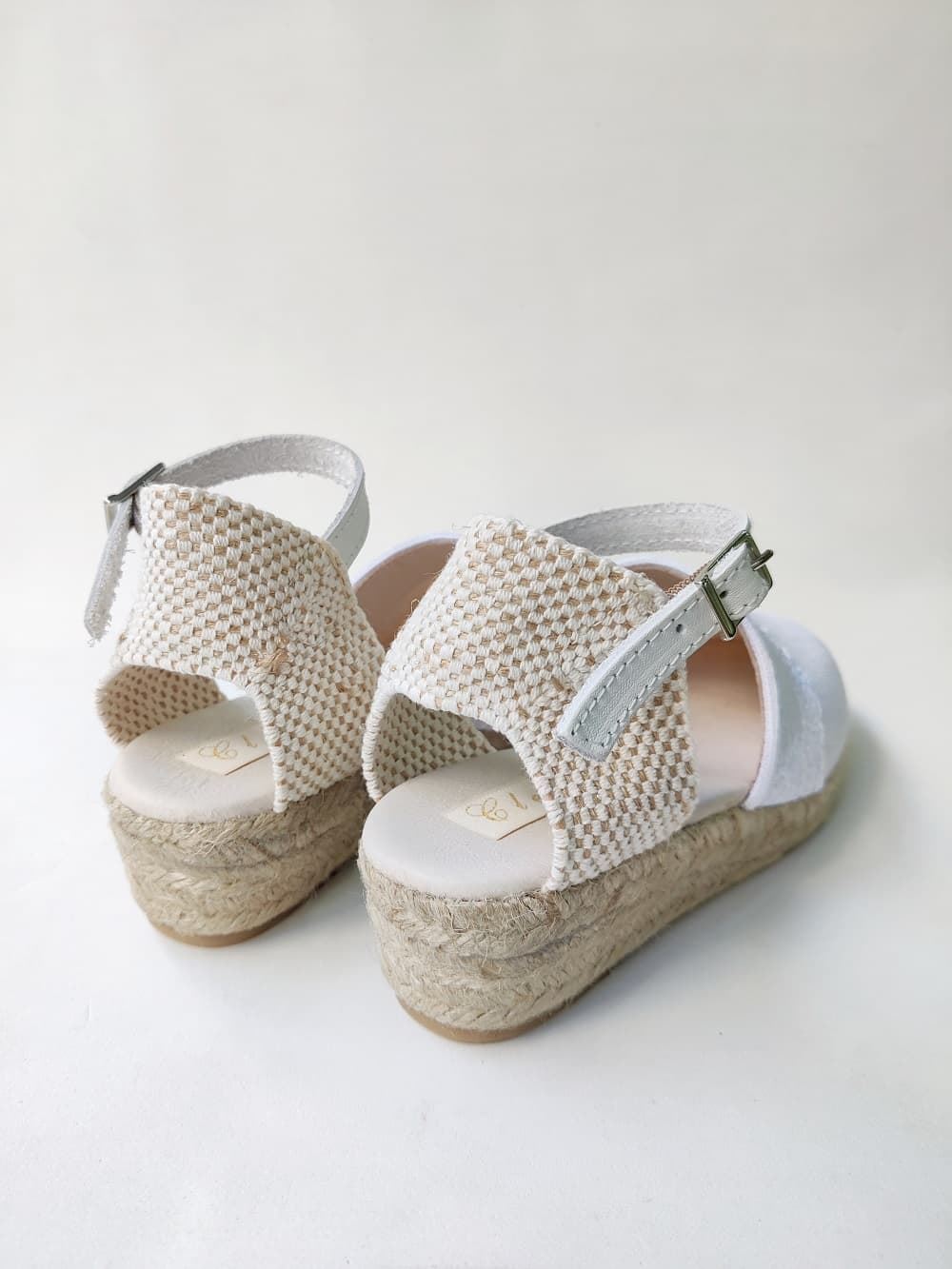 Espadrilles with wedge for girls in White Linen - Image 5