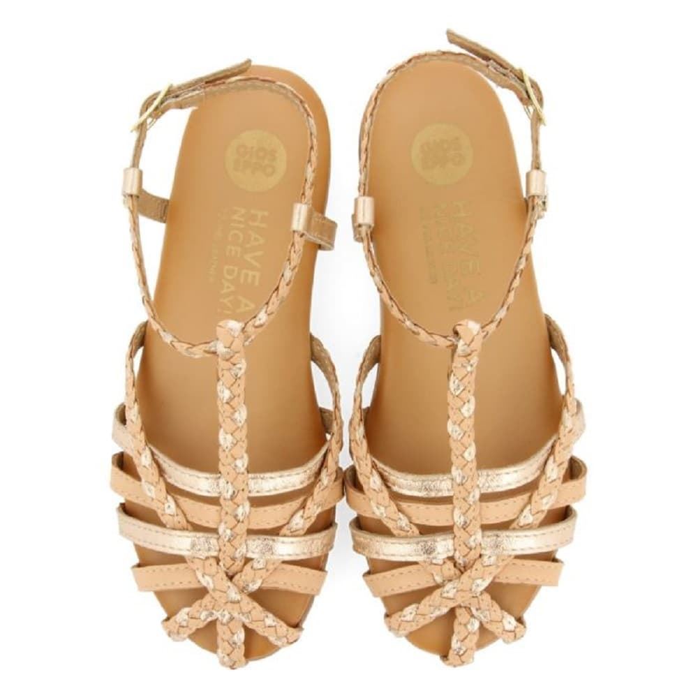 Gioseppo Belsh Nude leather crab sandals for children - Image 2