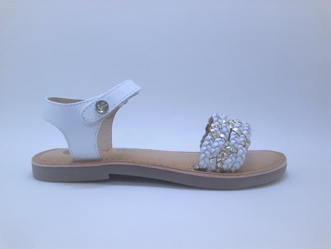 Gioseppo Girl Braided White Gold Sandal - Image 1