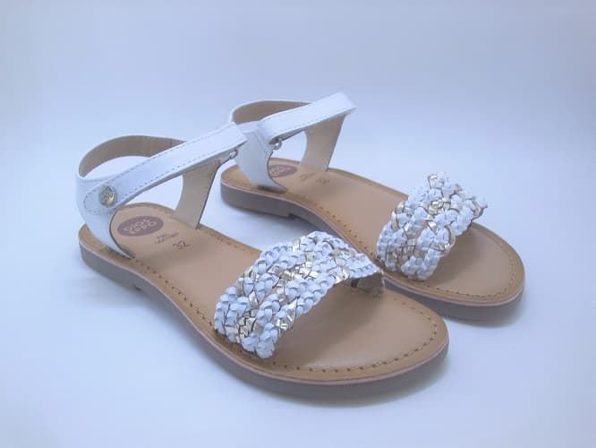 Gioseppo Girl Braided White Gold Sandal - Image 2