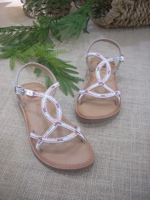 Gioseppo Girl's leather sandals Silver Deland - Image 1