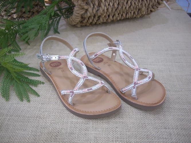 Gioseppo Girl's leather sandals Silver Deland - Image 3