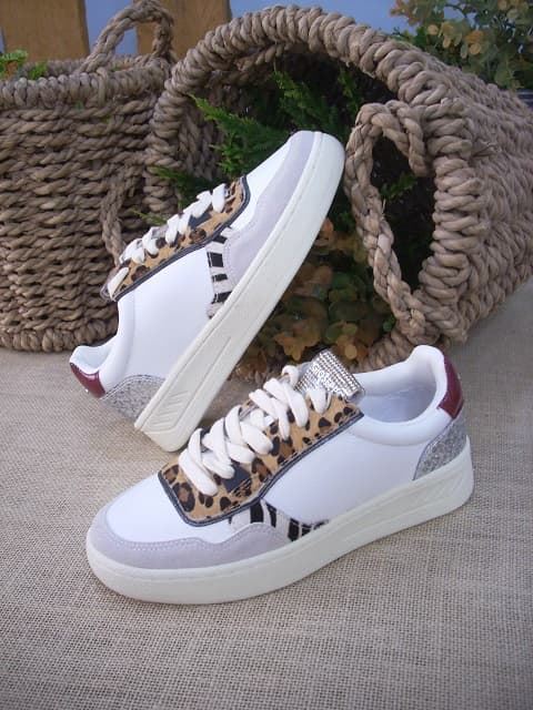 Gioseppo White Printed Bowdle Sneakers - Image 6