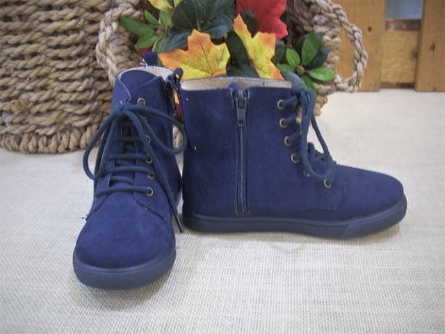 Girl's Navy Blue Military Style Boots - Image 3