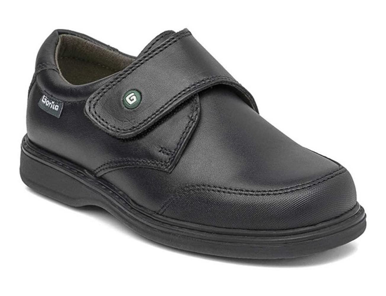 Gorilla Boy's Black School Shoe with Toe Cap - Image 1