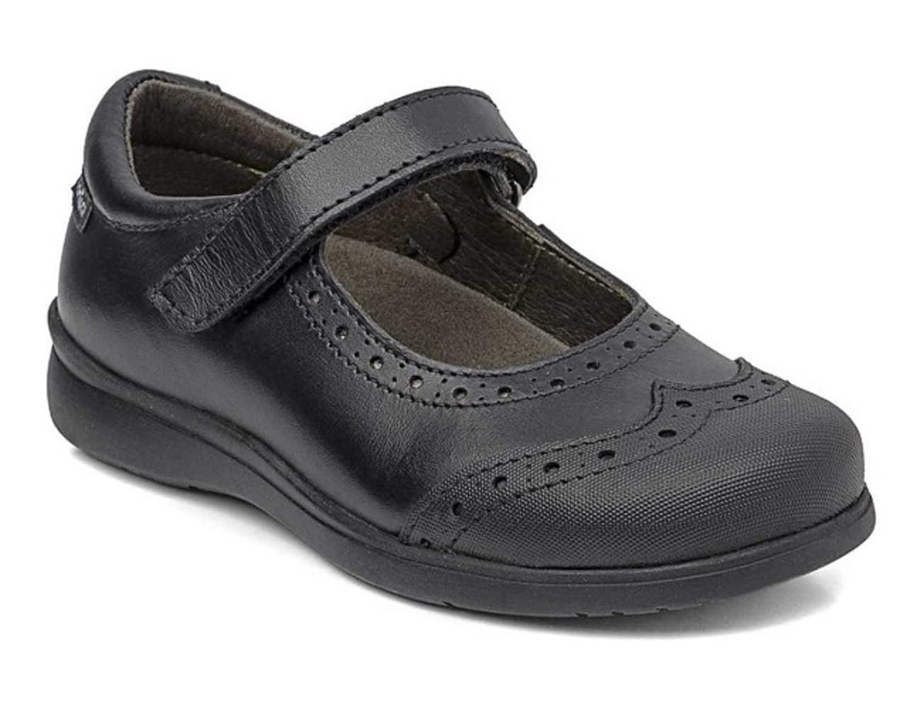 Gorilla Girl's Black School Shoe with Toe Cap - Image 1