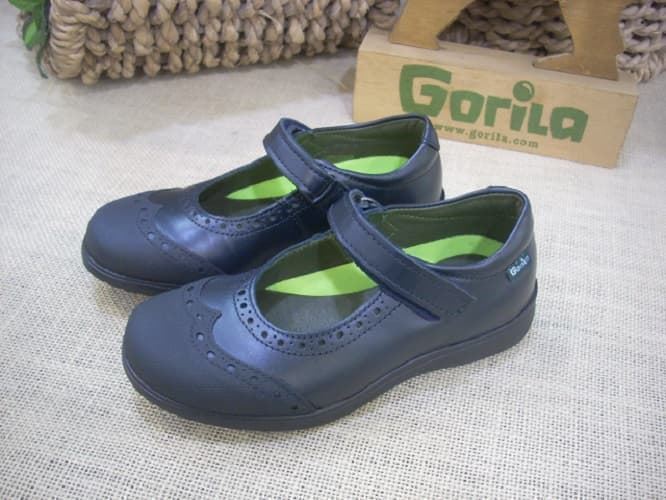 Gorilla school shoe girl Navy Blue with Toecap - Image 5