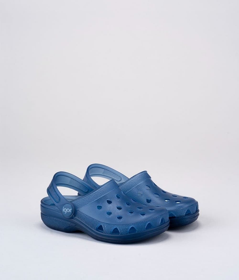 Igor Poppy Translucent Navy Clog for children - Image 1