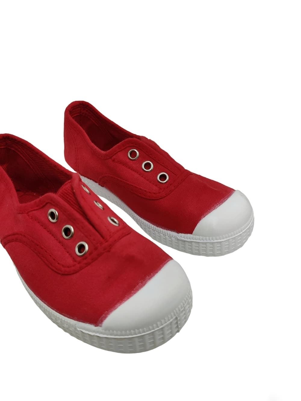 La Cadena Children's Red Canvas Shoes with Toecap - Image 4