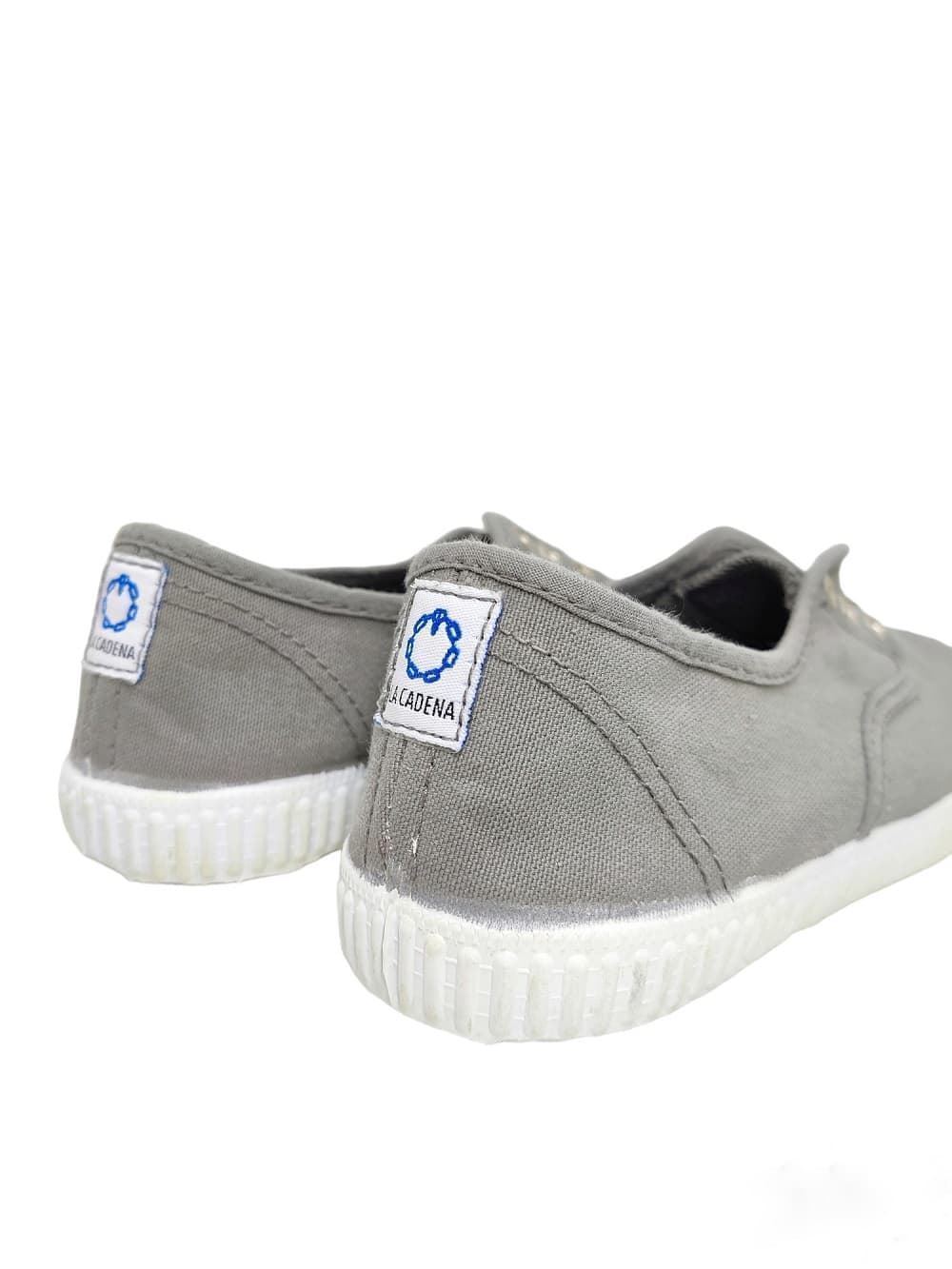 La Cadena Children's Sneakers Gray Canvas with Toe - Image 3