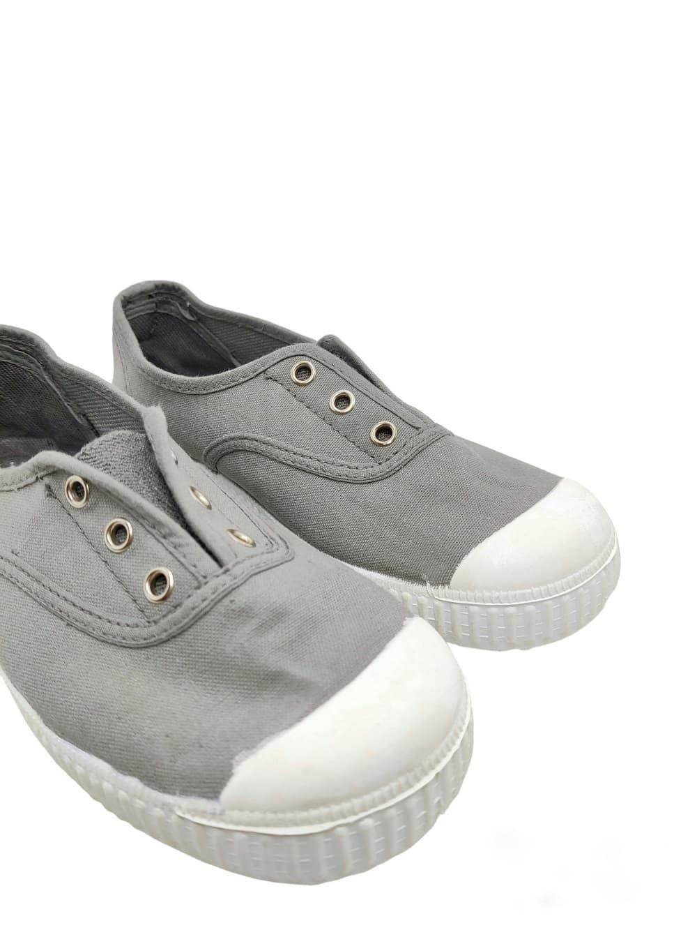 La Cadena Children's Sneakers Gray Canvas with Toe - Image 4