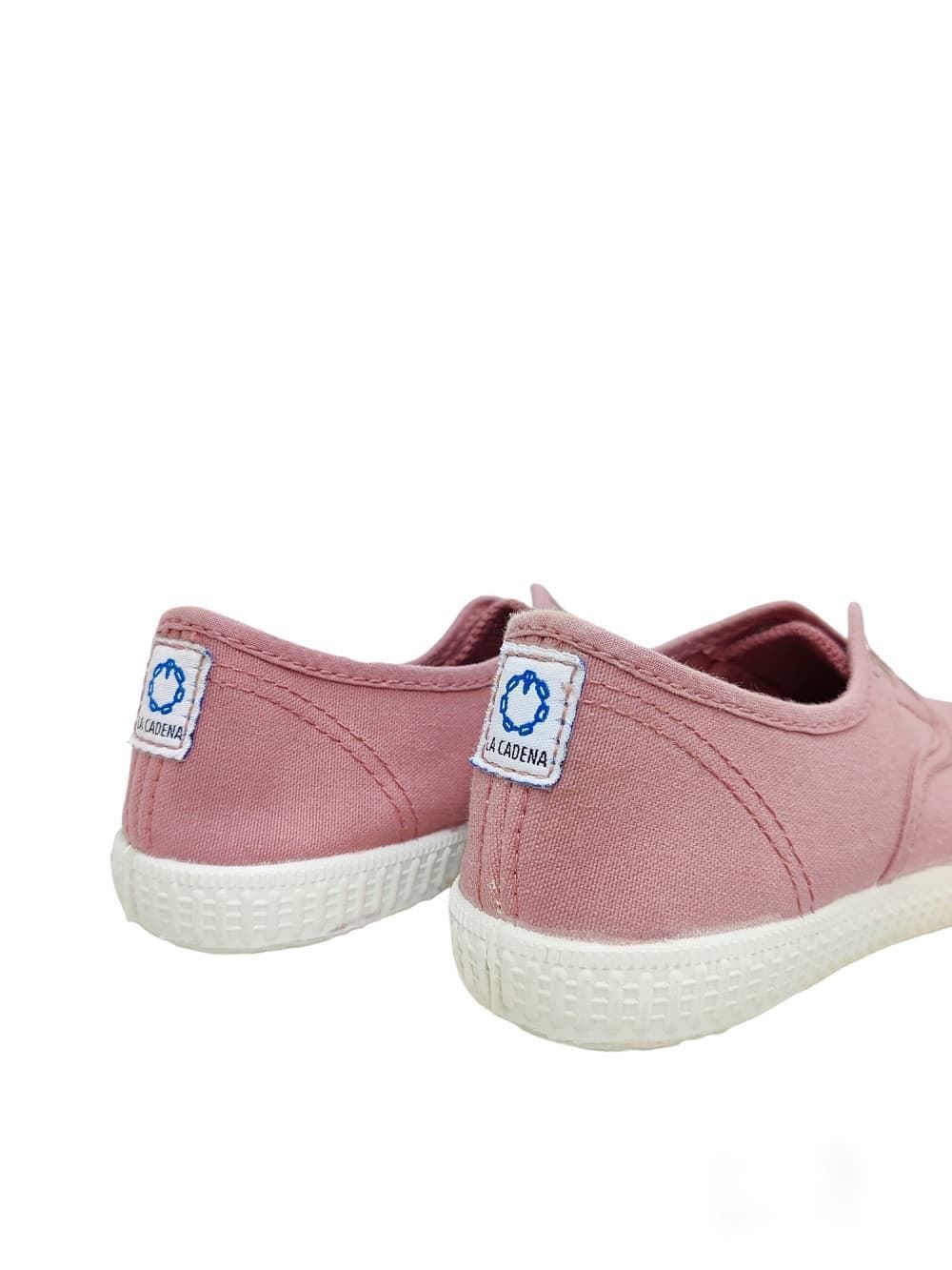 La Cadena Children's Sneakers Pale Pink Canvas with Toe - Image 3