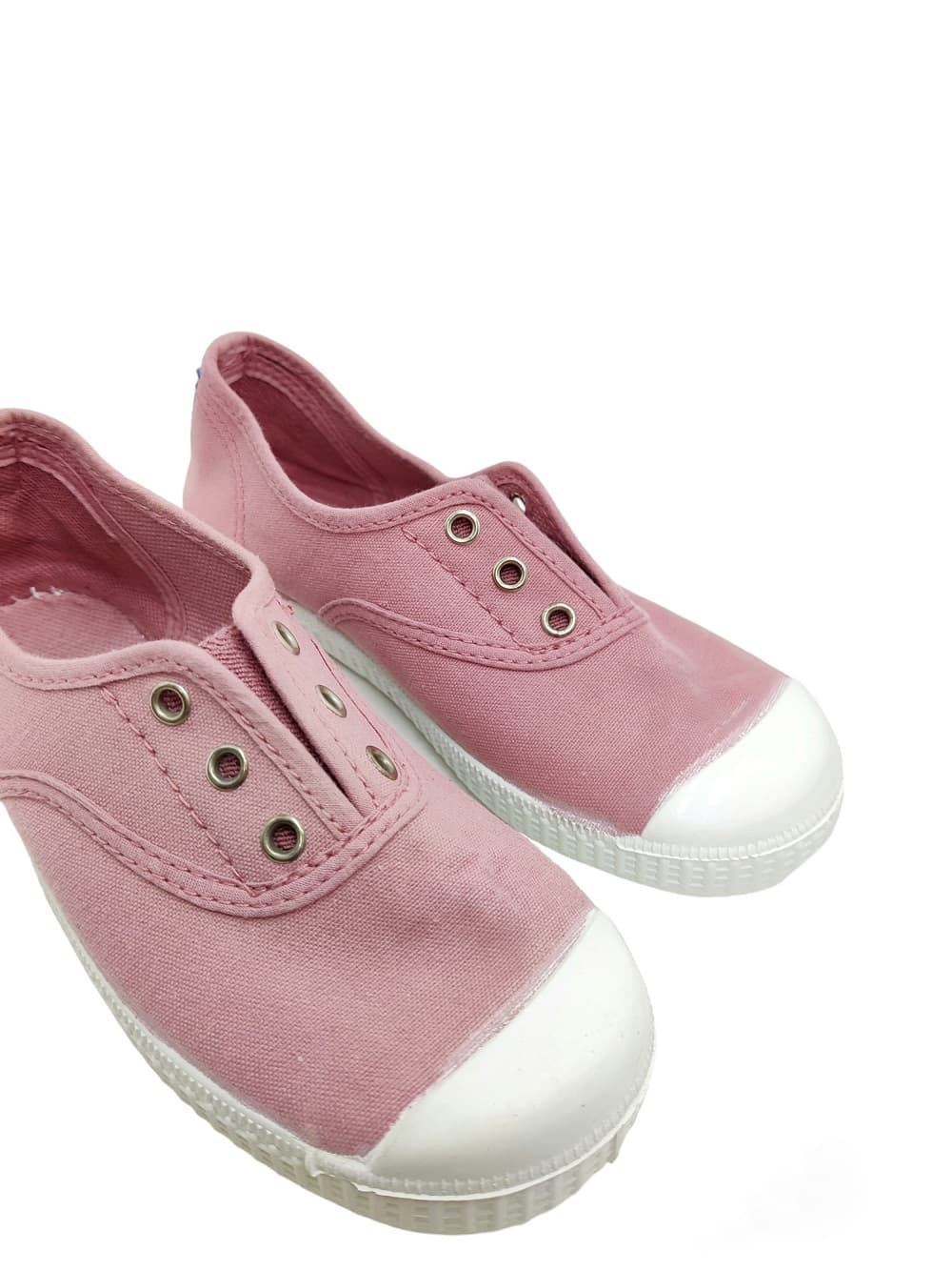 La Cadena Children's Sneakers Pale Pink Canvas with Toe - Image 4