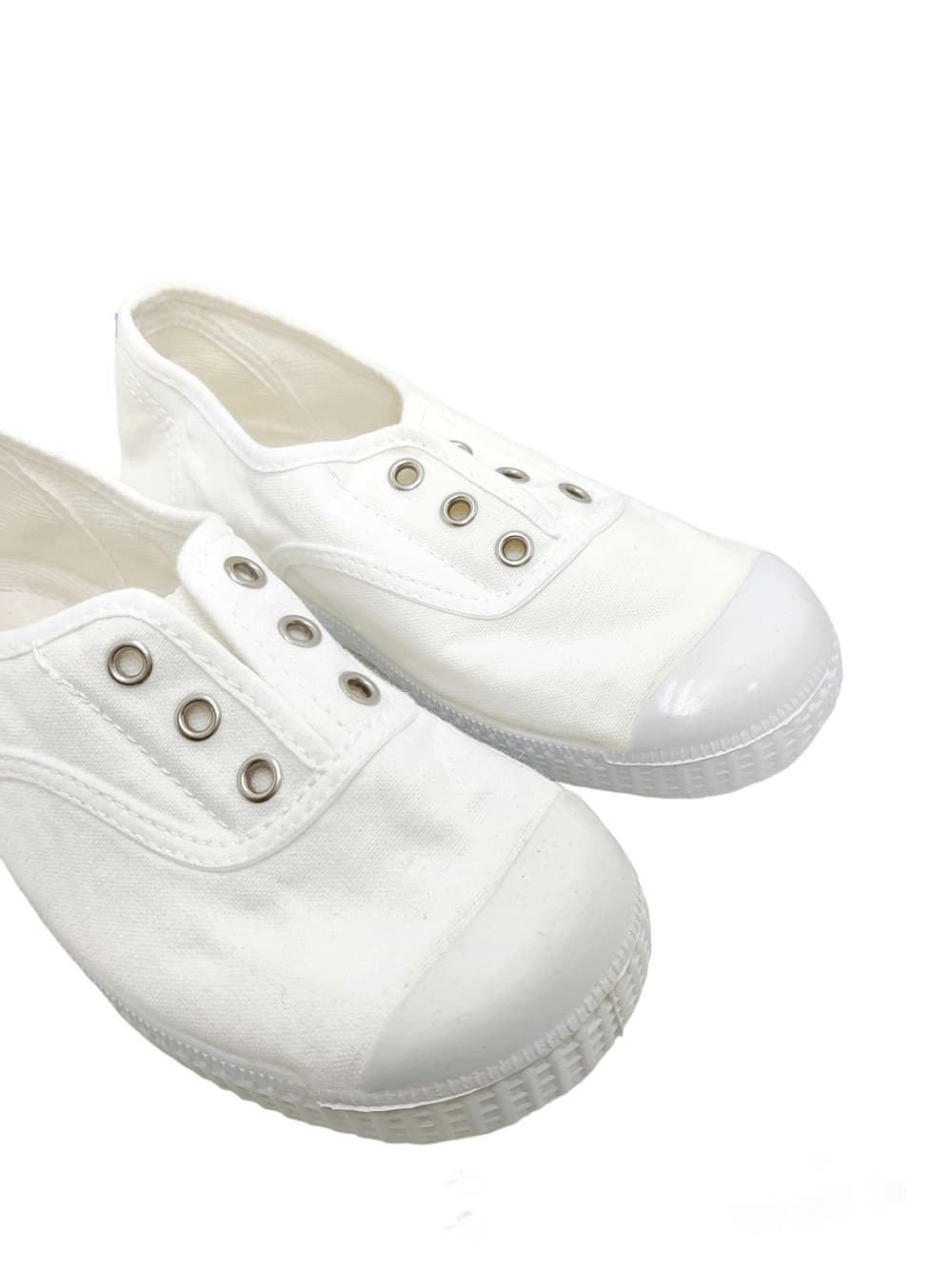 La Cadena Children's Sneakers White Canvas with Toe - Image 3